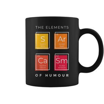 Sarcasm The Elements Of Humor Periodic Table Chemistry Funny Coffee Mug | Mazezy