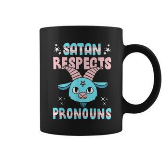 Satan Respects Pronouns Transgender Lgbtq Pride Trans Coffee Mug | Mazezy