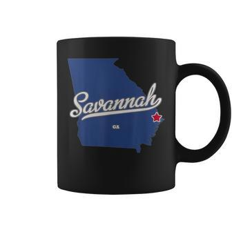 Savannah Georgia Ga Map Coffee Mug | Mazezy