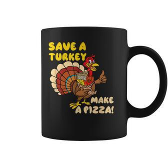 Save A Turkey Eat More Pizza Funny Thanksgiving Turkey Gift Gift For Women Coffee Mug - Thegiftio UK