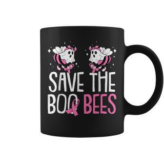 Save The Breast Cancer Awareness Boo Bees Halloween Coffee Mug | Mazezy