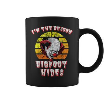 Scary Clown And Bigfoot Creepy Clown For Horror Fans Coffee Mug | Mazezy