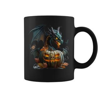 Scary Dragon Trickortreat Halloween Jackolantern Themed Coffee Mug | Mazezy
