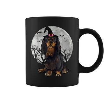 Scary English Toy Spaniel Dog Witch Hat Halloween Coffee Mug | Mazezy