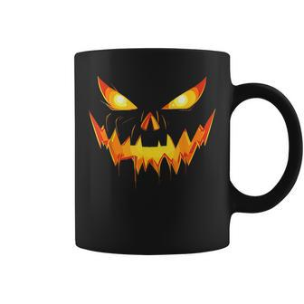 Scary Spooky Jack 0 Lantern Face Pumpkin Boys Halloween Coffee Mug - Monsterry