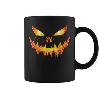 Scary Spooky Jack O Lantern Face Pumpkin Boys Halloween Coffee Mug - Monsterry DE