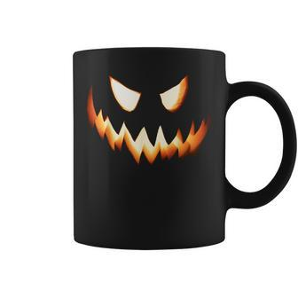 Scary Spooky Jack O Lantern Face Pumpkin Halloween Boys Coffee Mug - Monsterry AU