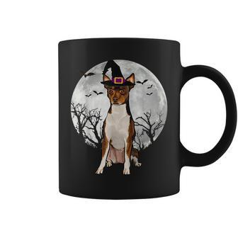 Scary Toy Fox Terrier Dog Witch Hat Halloween Coffee Mug | Mazezy