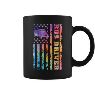 School Bus Driver 4Th Of July Amercan Flag Back To School Coffee Mug - Seseable