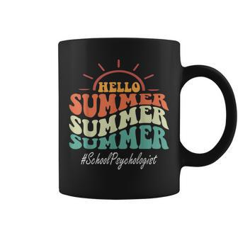 School Psychologist Groovy Last Day Of School Hello Summer Coffee Mug | Mazezy