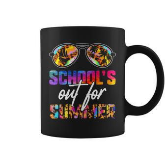 Schools Out For Summer Teacher Vacation Leopard Tie Dye Coffee Mug | Mazezy