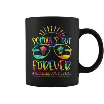 Schools Out Forever Retired Counselor Retirement Tie Dye Coffee Mug | Mazezy