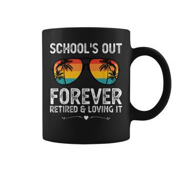 Schools Out Forever Retired Teacher Funny Retirement Summer Coffee Mug | Mazezy