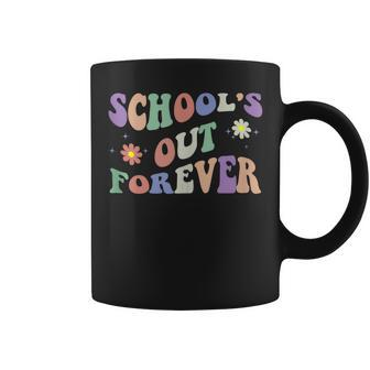 Schools Out Forever Teacher Retirement Boho Flower Coffee Mug | Mazezy
