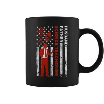 Science Teacher Husband Dad Usa Flag American Fathers Gift For Women Coffee Mug | Mazezy DE