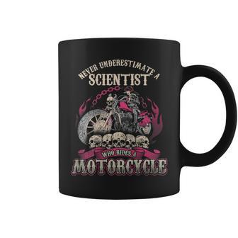 Scientist Biker Chick Never Underestimate Motorcycle Coffee Mug - Seseable