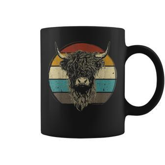 Scottish Highland Cow Cattle Hairy Cow Retro For Cow Lovers Coffee Mug - Seseable