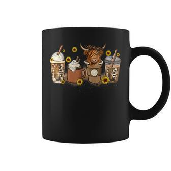Scottish Highland Cow Sunflower Fall Vibes Coffee Lover For Coffee Lovers Coffee Mug | Mazezy