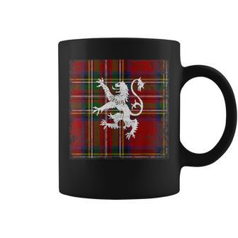 Scottish Tartan Red Plaid Lion Royal Stewart Clan Coffee Mug | Mazezy