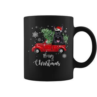 Scottish Terrier Ride Red Truck Christmas Pajama Coffee Mug | Mazezy