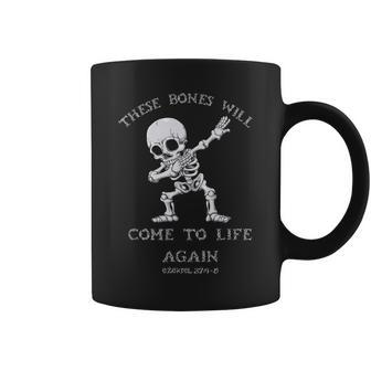 These Bones Ezekiel Christian Halloween Dabbing Skeleton Coffee Mug - Thegiftio UK