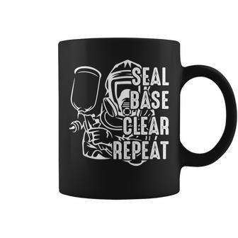 Seal Base Clear Repeat Funny Car Sprayer Car Painter Job Painter Funny Gifts Coffee Mug | Mazezy