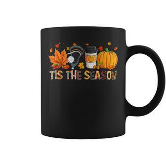 The Season Leopard Pumpkin Lacrosse Halloween Fall Leaf Halloween Coffee Mug | Mazezy