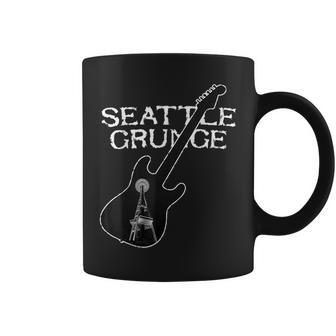 Seattle Grunge Retro Rock Guitar Space Needle Coffee Mug | Mazezy