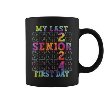 Senior 2024 Tie Dye My Last First Day Of School 2023 Retro Coffee Mug | Mazezy