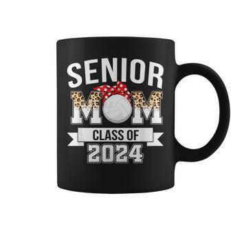 Senior Mom 2024 Volleyball Class Of 2024 Leopard Graduation Coffee Mug - Monsterry AU
