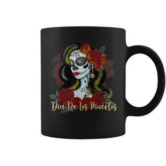 Senora Lady Roses Mexican Dead Day Of Dia De Los Muertos Coffee Mug - Monsterry