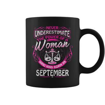 September Libra Woman Zodiac Birthday Never Underestimate Coffee Mug - Thegiftio UK