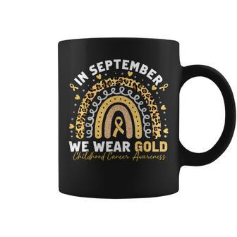 In September We Wear Gold Childhood Cancer Awareness Rainbow Coffee Mug | Mazezy AU