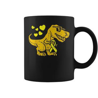 In September We Wear Gold Dinosaur T Rex Childhood Cancer Coffee Mug