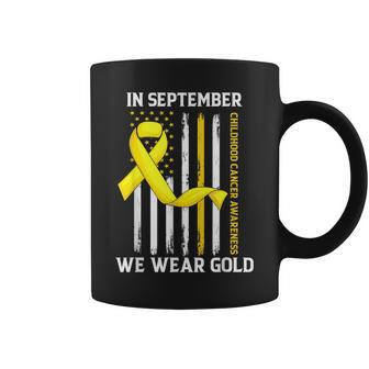 In September We Wear Gold Yellow Childhood Cancer Awareness Coffee Mug - Monsterry