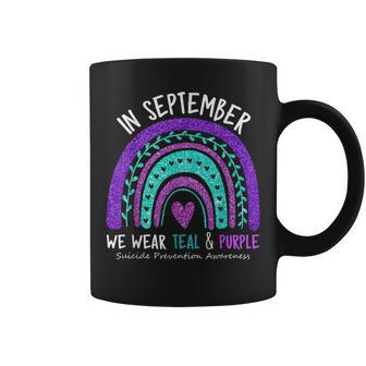 In September We Wear Teal & Purple Suicide Awareness Ribbon Coffee Mug