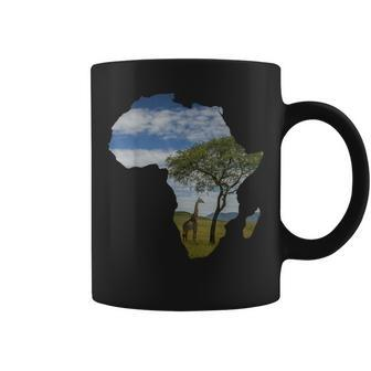 Serengeti Giraffe Landscape Picture In Africa Cool Tourist Coffee Mug | Mazezy