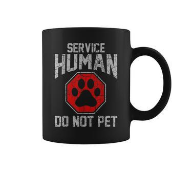 Service Dog Human Do Not Pet Funny Vintage Rescue Dog Owner Coffee Mug | Mazezy