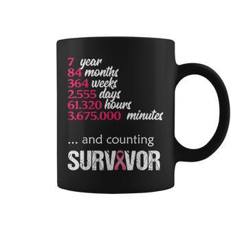 Seven 7 Years Survivor Breast Cancer Awareness Coffee Mug | Mazezy