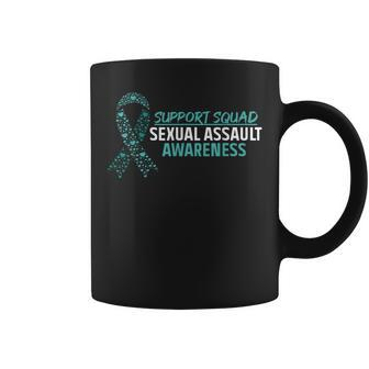 Sexual Awareness Assault Ribbon Support Teal April Coffee Mug | Mazezy