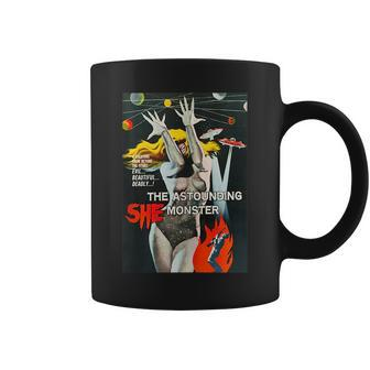 Sexy Blonde Classic Halloween Monster Poster Horror Movie Halloween Funny Gifts Coffee Mug | Mazezy