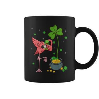 Shamrock Leprechaun Flamingo St Patricks Day Coffee Mug | Mazezy