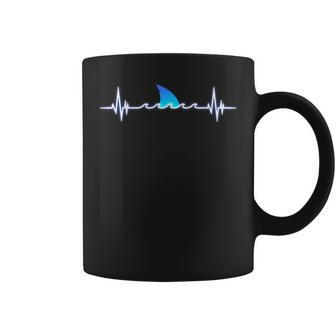 Shark Lover Shark Heartbeat Shark Coffee Mug - Seseable