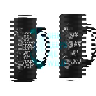 She Keeps Me Wild - He Keeps Me Safe Couple Wolves Coffee Mug | Mazezy