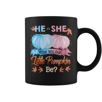 He Or She What Will Our Little Pumpkin Be Autumn Baby Shower Coffee Mug | Mazezy DE