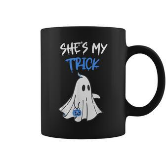 She's My Trick Halloween Costume Adult Matching Couple Lover Coffee Mug - Monsterry