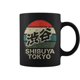 Shibuya Tokyo Japan Kanji Character Circular Retro Sunset Coffee Mug | Mazezy