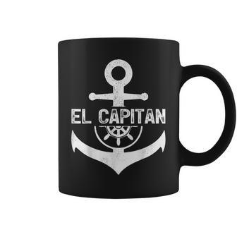Ship Wheel Anchor El Capitan Boating Boat Captain Coffee Mug | Mazezy