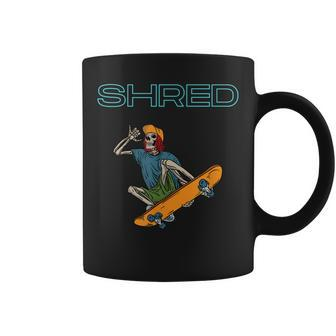 Shred It Up With This Skateboard Design Skeleton Ripping Up Coffee Mug - Seseable