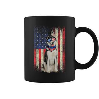 Siberian Husky American Flag 4Th Of July Patriotic Dog Lover Coffee Mug | Mazezy